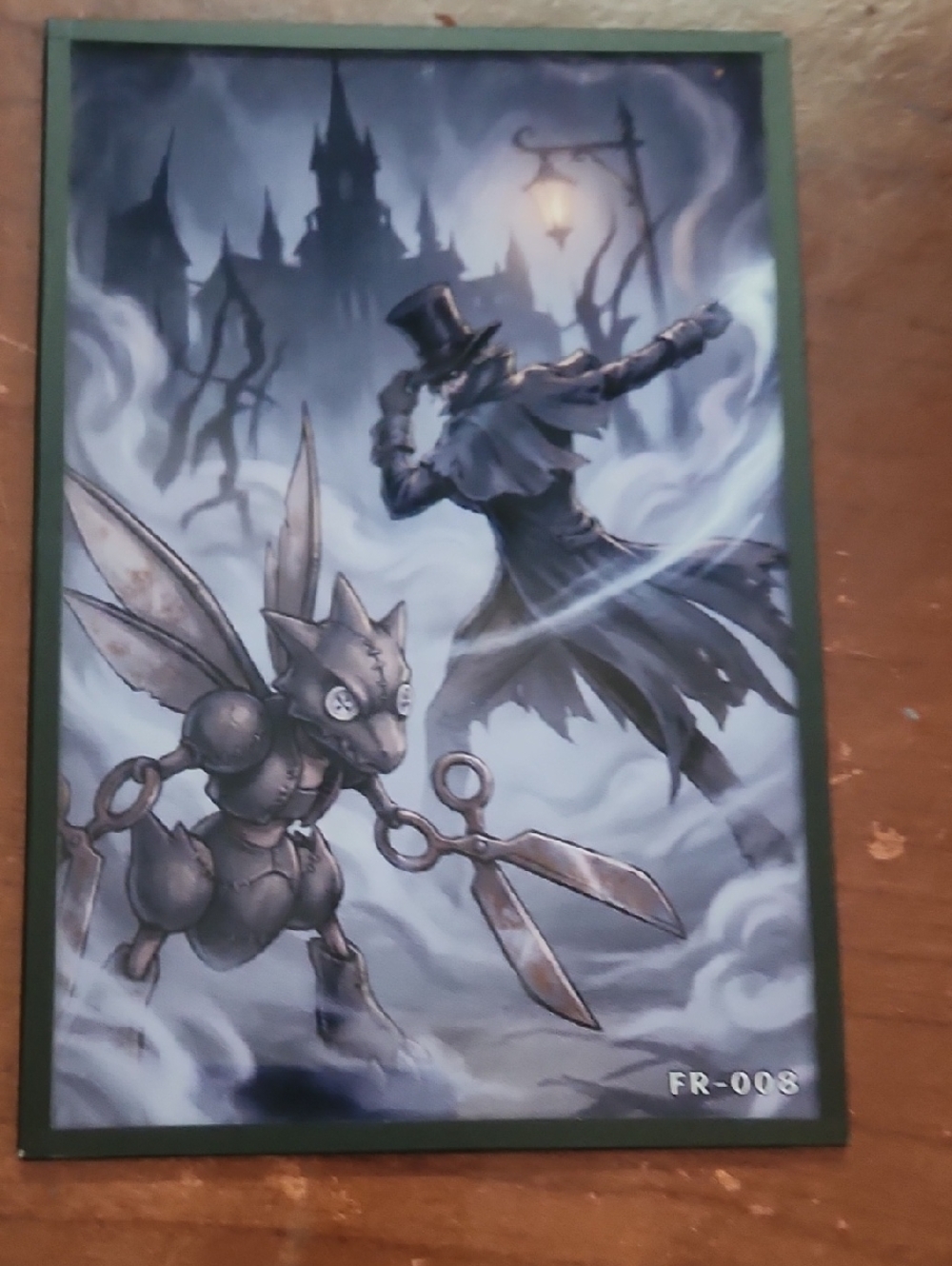Pokemon Scizor and Ghostly Figure Dark Blue Gray Artboard